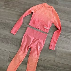 Gymshark pink and orange ombré set. Never worn